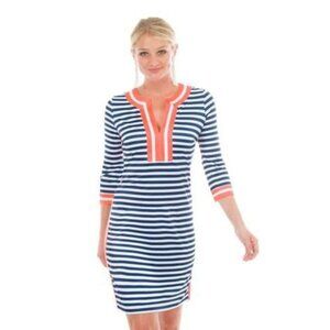 GRETCHEN SCOTT split neck dress - the hinckley in navy size Small